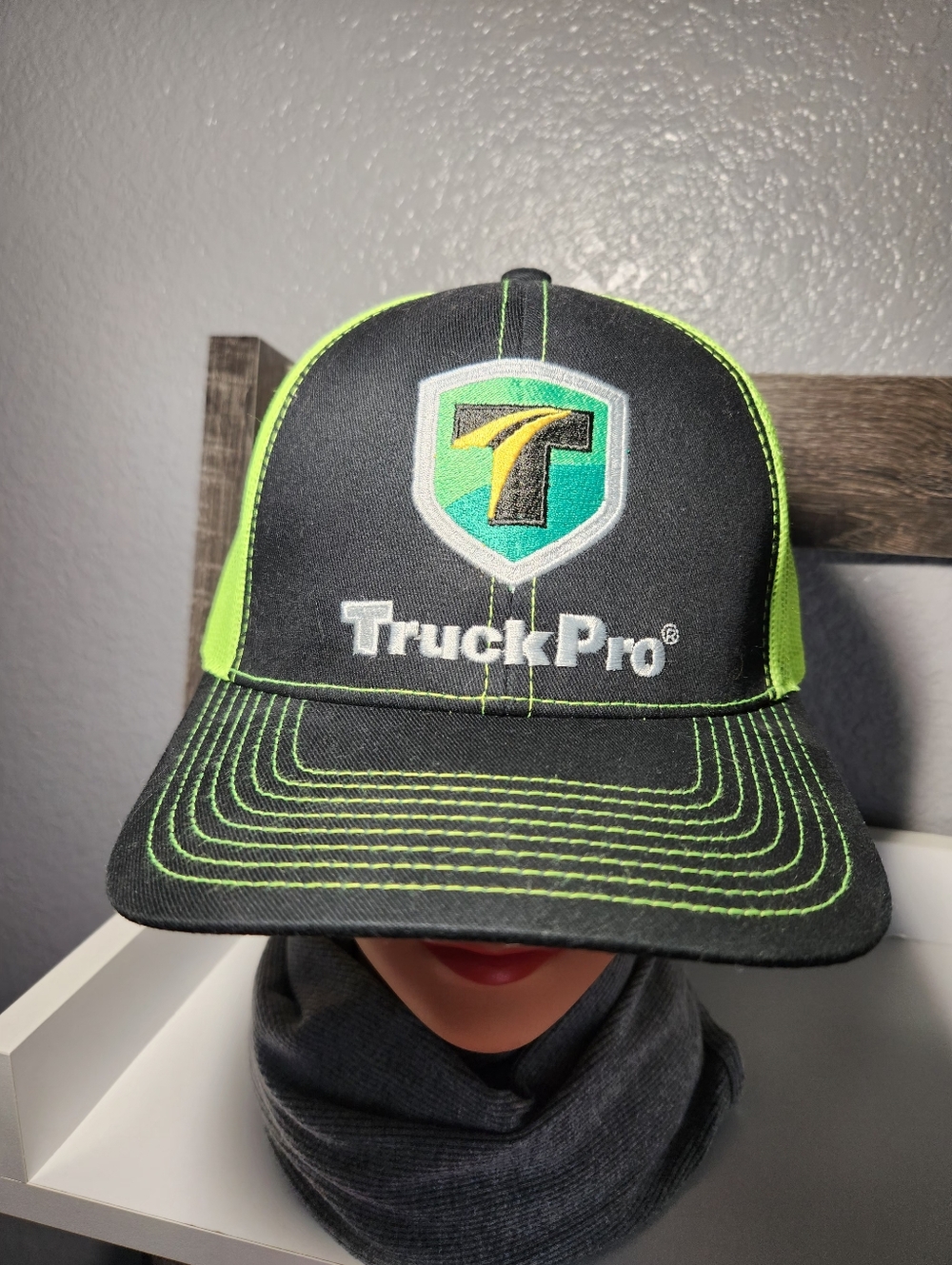 Truck Pro Hat Neon Green And Black Power Service PS Diesel Additives Trucker Hat - Picture 5 of 5